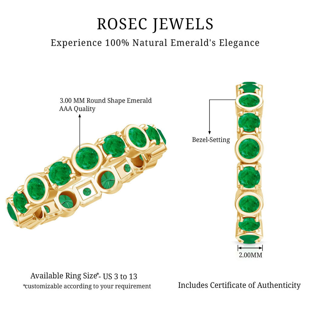 Emerald Eternity Ring – Classic Wedding Band with Continuous Emerald Stones