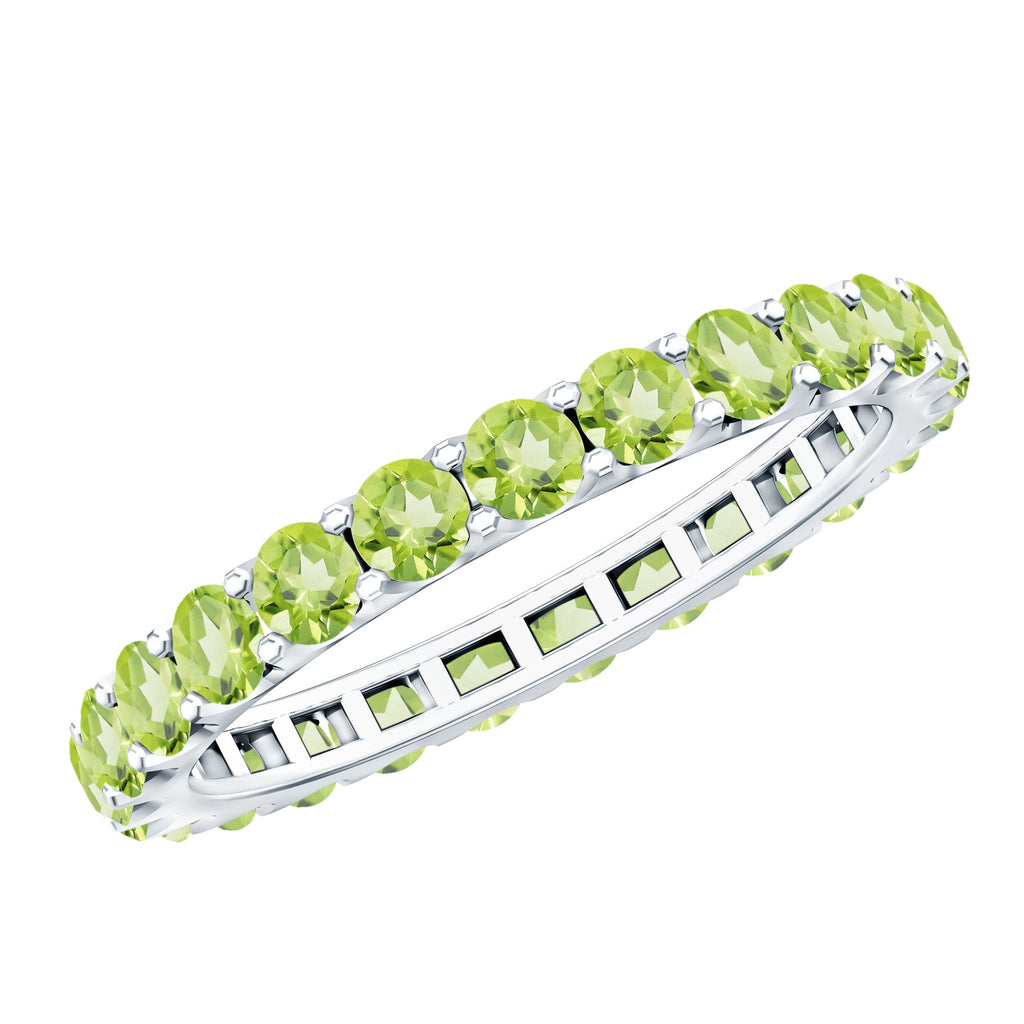 Peridot Eternity Ring – Full Eternity Band With Round Cut Peridot Gemstones