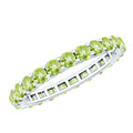 Peridot Eternity Ring – Full Eternity Band With Round Cut Peridot Gemstones