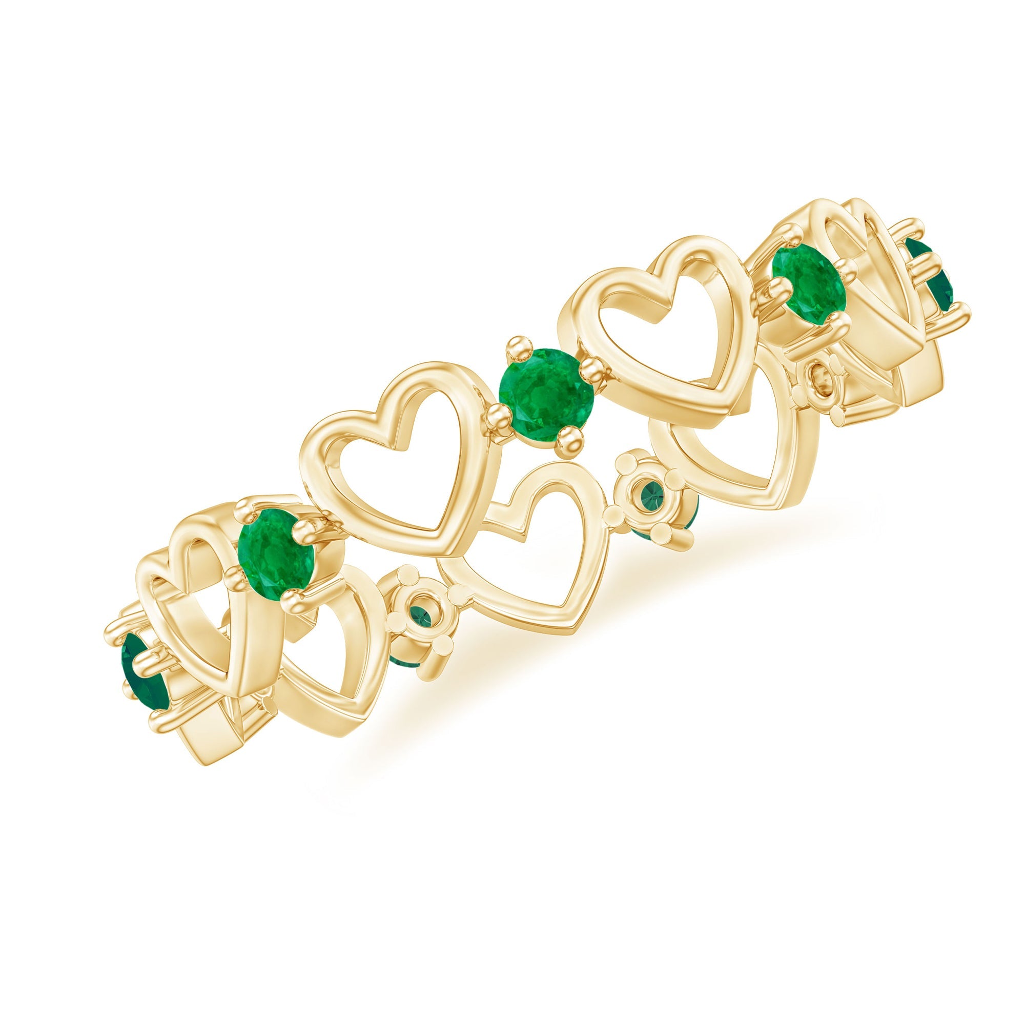 Emerald Heart Wedding Band – Minimalist Stacking Ring With Clean Modern Design