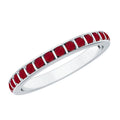 Ruby Eternity Ring – Bar Setting Contemporary Band with AAA Quality Stones