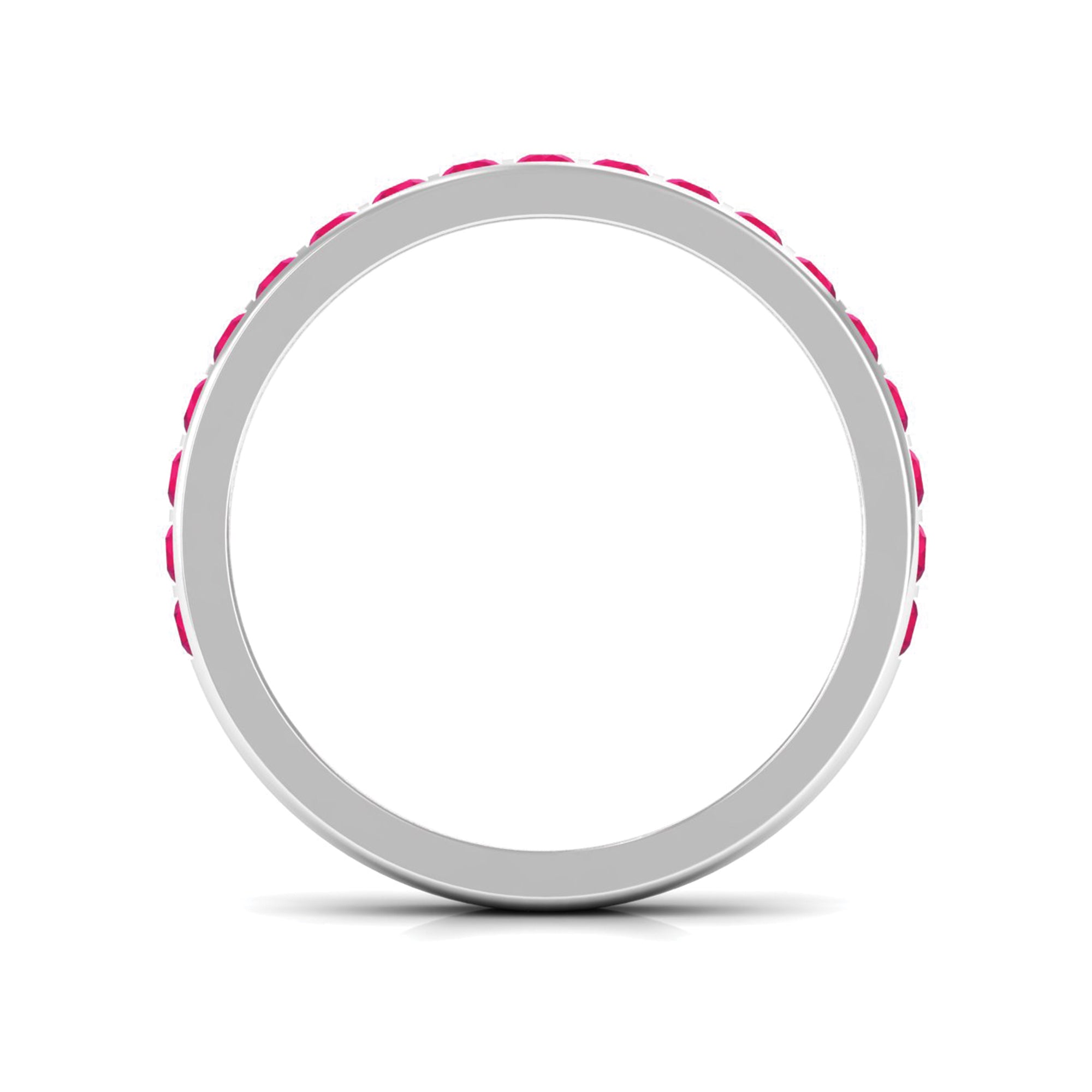 Ruby Eternity Ring – Bar Setting Contemporary Band with AAA Quality Stones