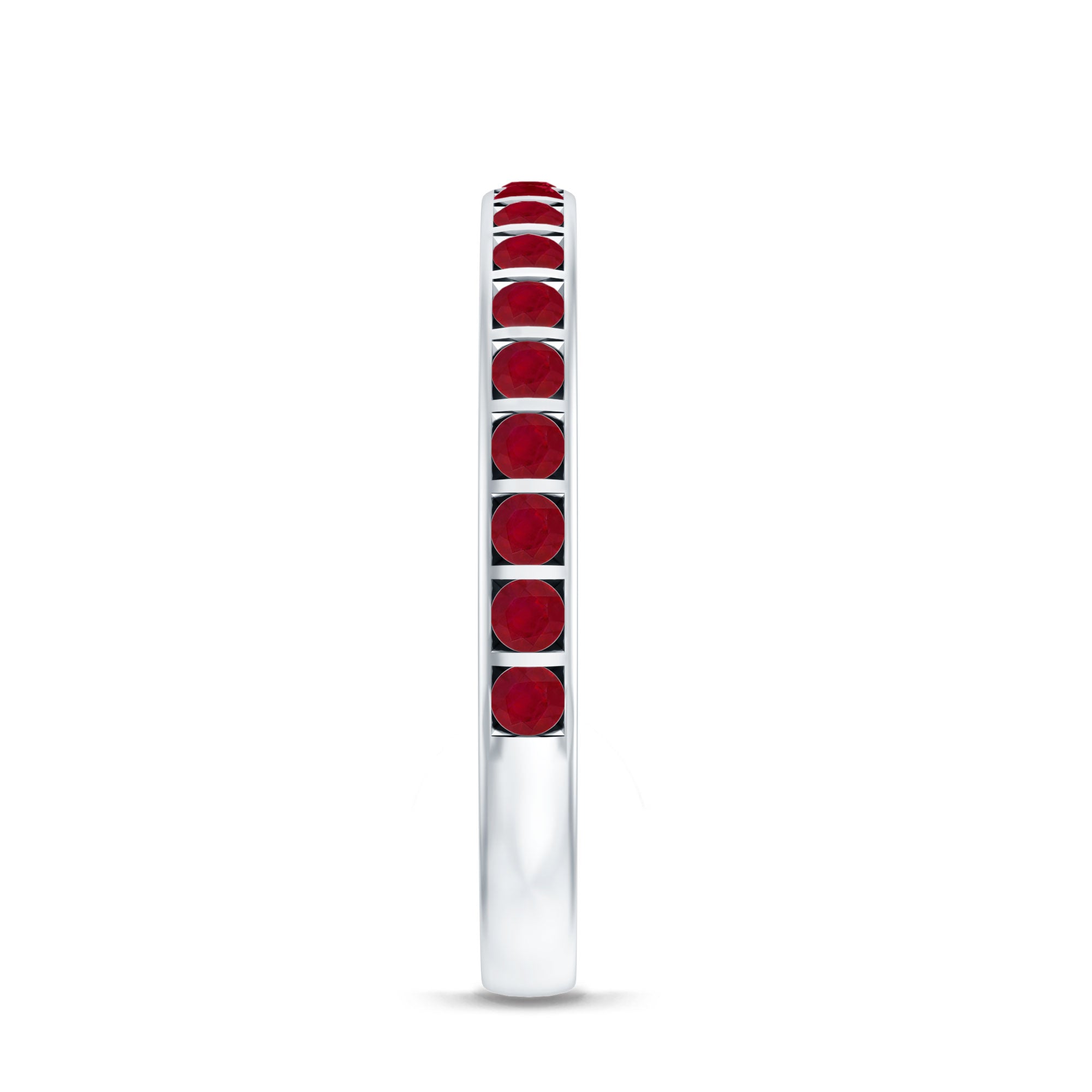 Ruby Eternity Ring – Bar Setting Contemporary Band with AAA Quality Stones