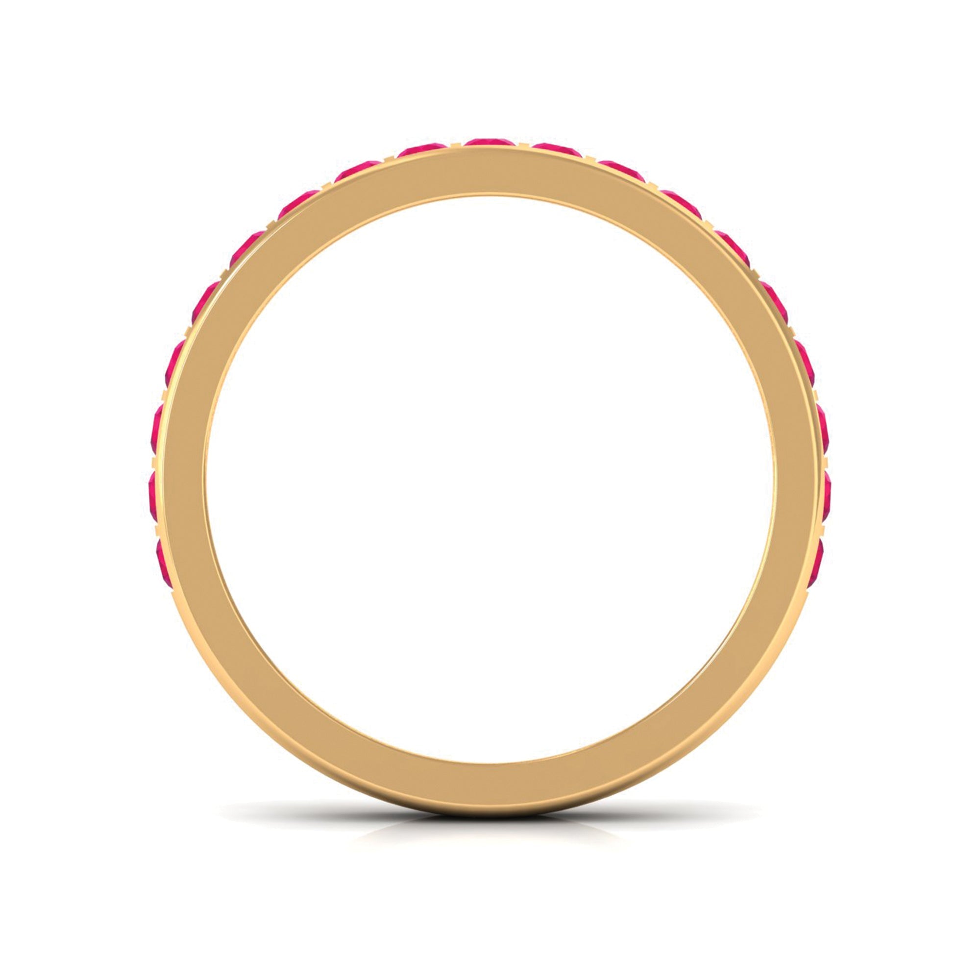 Ruby Eternity Ring – Bar Setting Contemporary Band with AAA Quality Stones