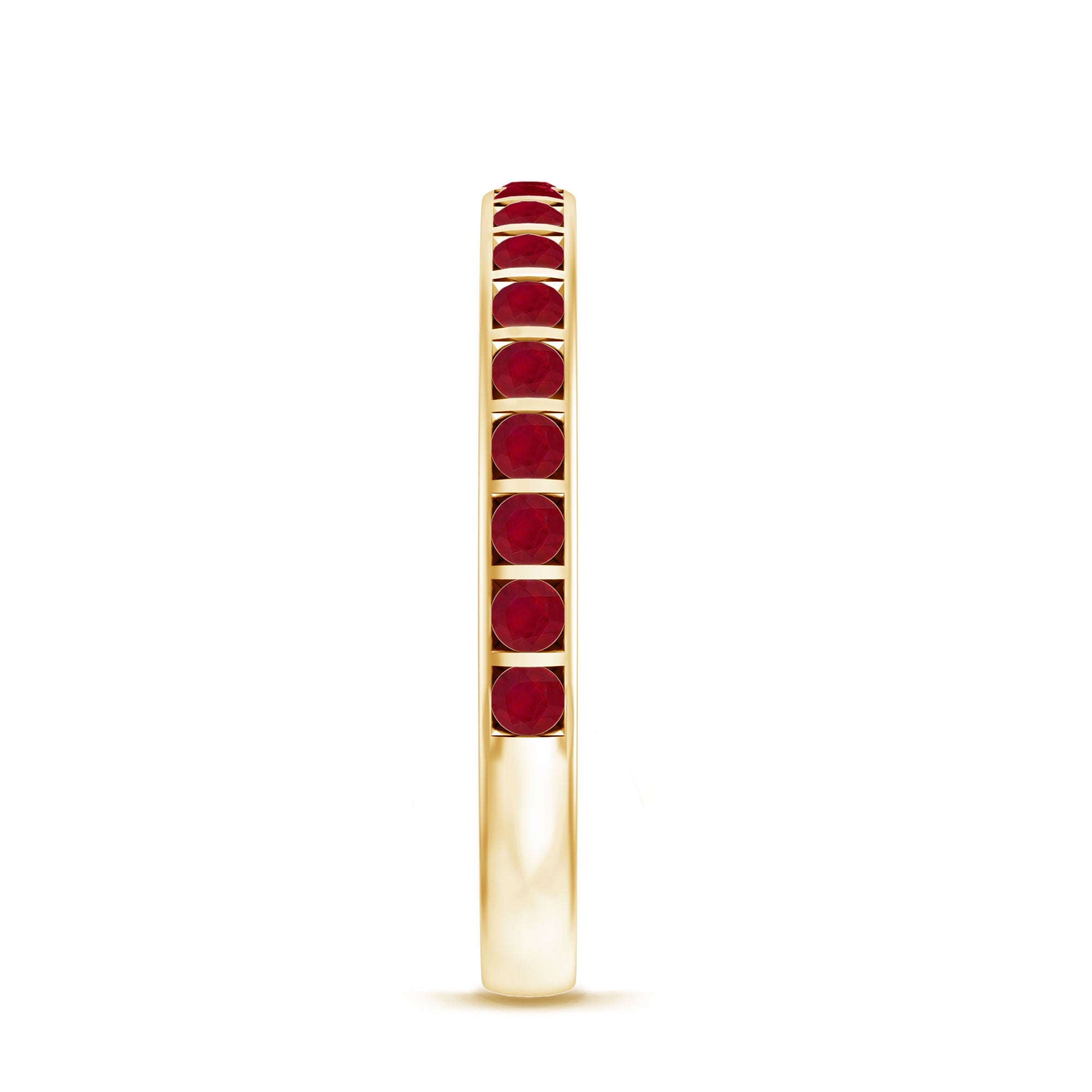 Ruby Eternity Ring – Bar Setting Contemporary Band with AAA Quality Stones