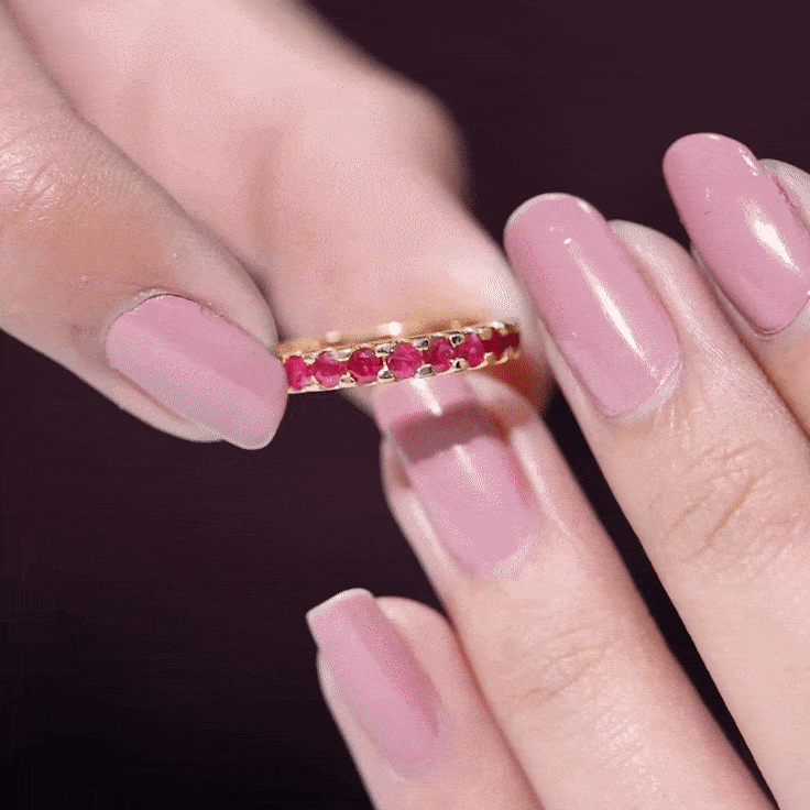 Ruby Eternity Ring – Full Eternity Band with AAA Quality Ruby Stones | Stackable