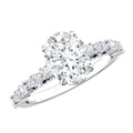 Lab Grown Diamond Ring - 2 Carat Oval Cut Diamond Engagement Ring with IGI Certificate