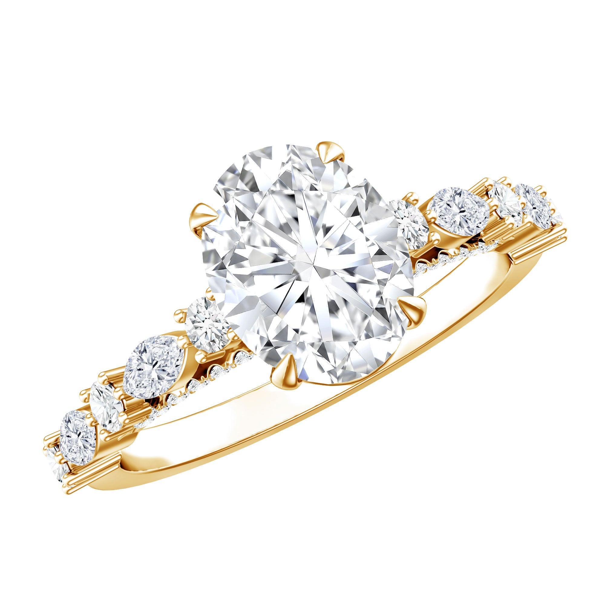Lab Grown Diamond Ring - 2 Carat Oval Cut Diamond Engagement Ring with IGI Certificate