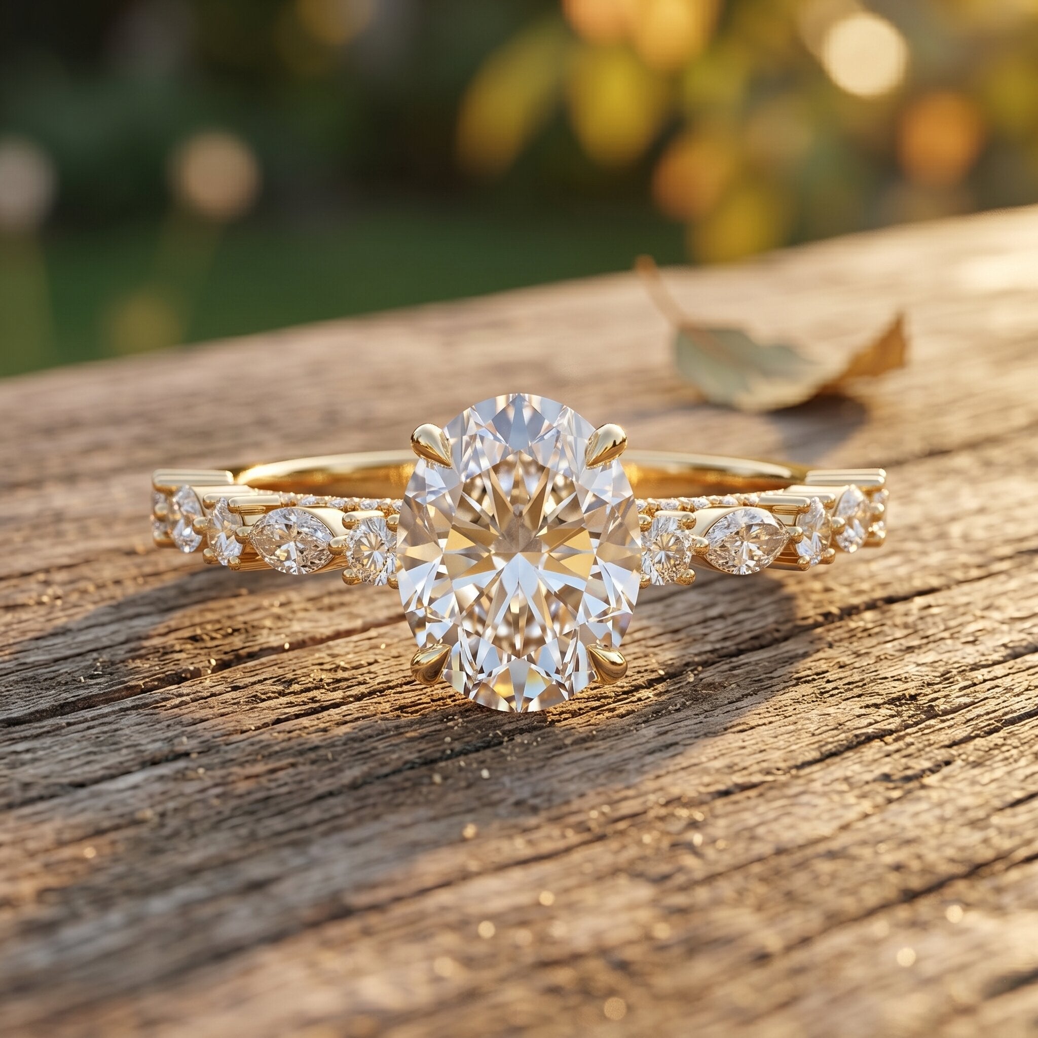 Lab Grown Diamond Ring - 2 Carat Oval Cut Diamond Engagement Ring with IGI Certificate