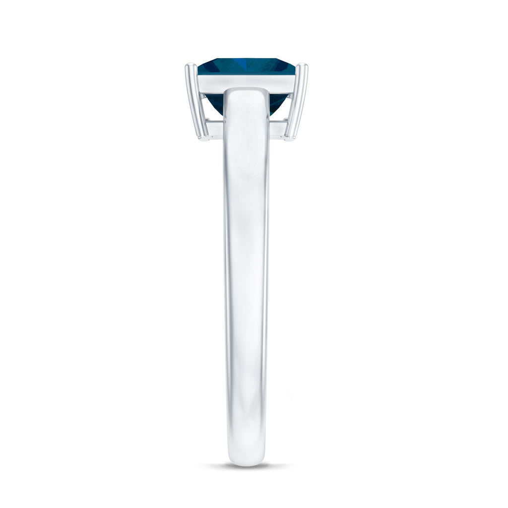 1 Carat Princess Cut London Blue Topaz Solitaire Ring