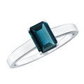 London Blue Topaz Ring – 2.2 Carat Emerald Cut Solitaire Engagement Band