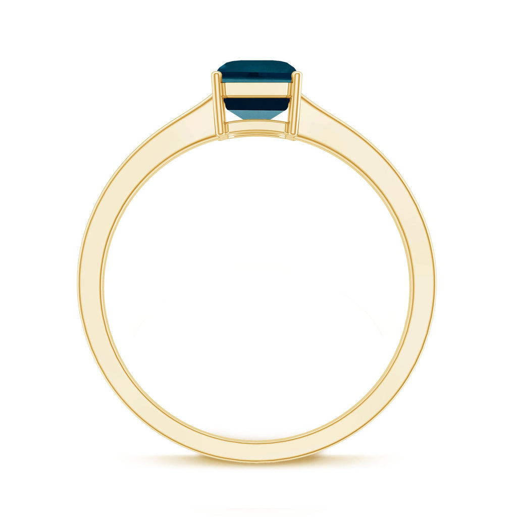 London Blue Topaz Ring – 2.2 Carat Emerald Cut Solitaire Engagement Band