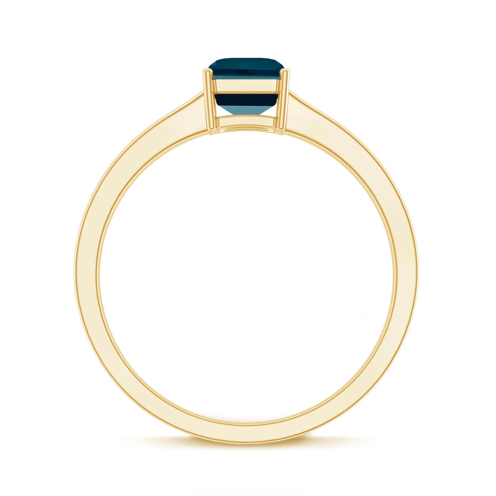 London Blue Topaz Ring – 2.2 Carat Emerald Cut Solitaire Engagement Band