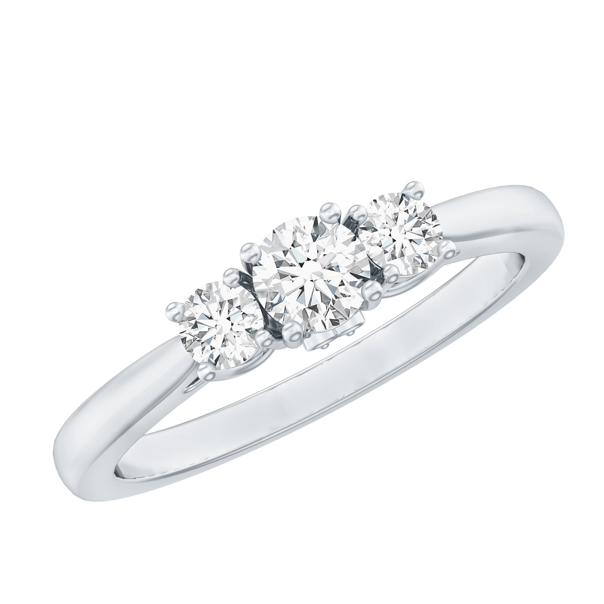 Moissanite Promise Ring – Brilliant Cut Three Stone Ring for Women | Prong Setting