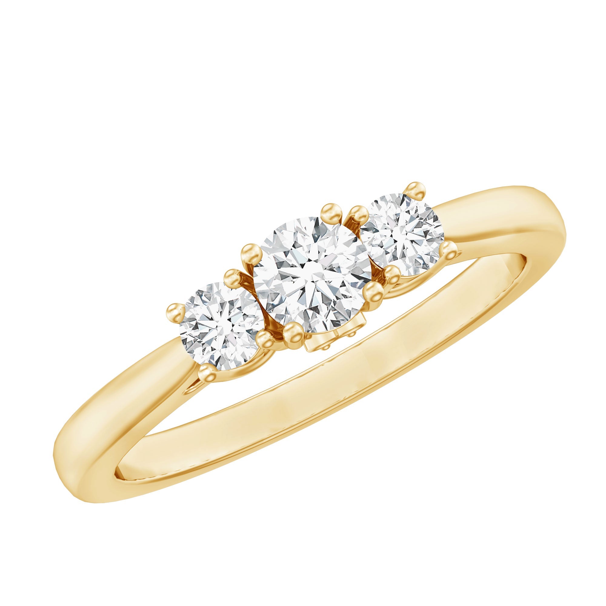 Moissanite Promise Ring – Brilliant Cut Three Stone Ring for Women | Prong Setting