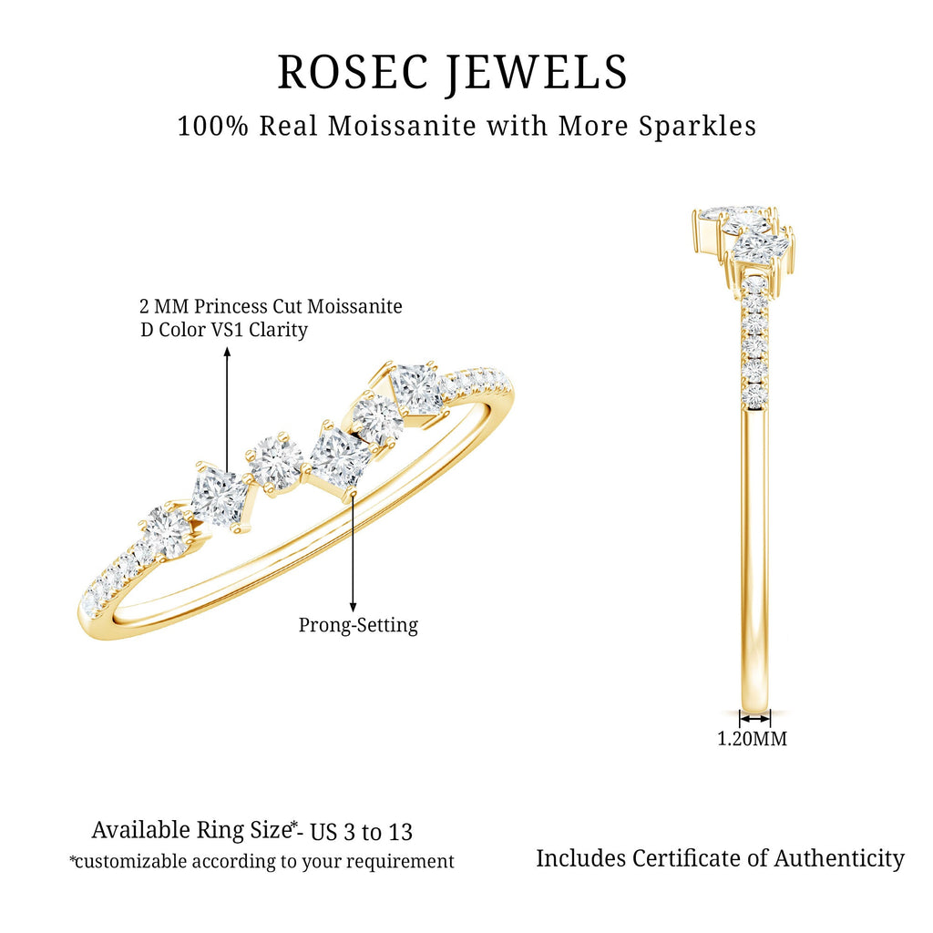 Certified Moissanite Half Eternity Ring for Women
