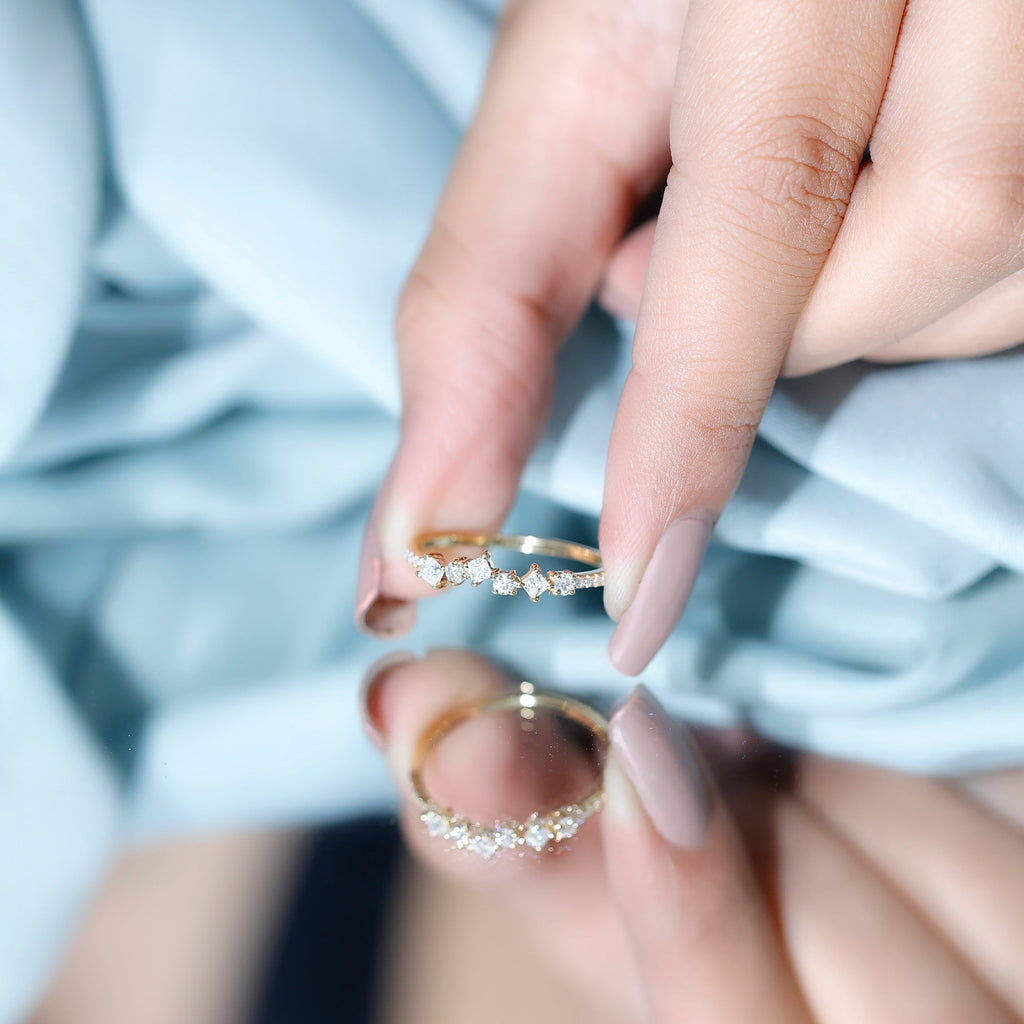 Certified Moissanite Half Eternity Ring for Women