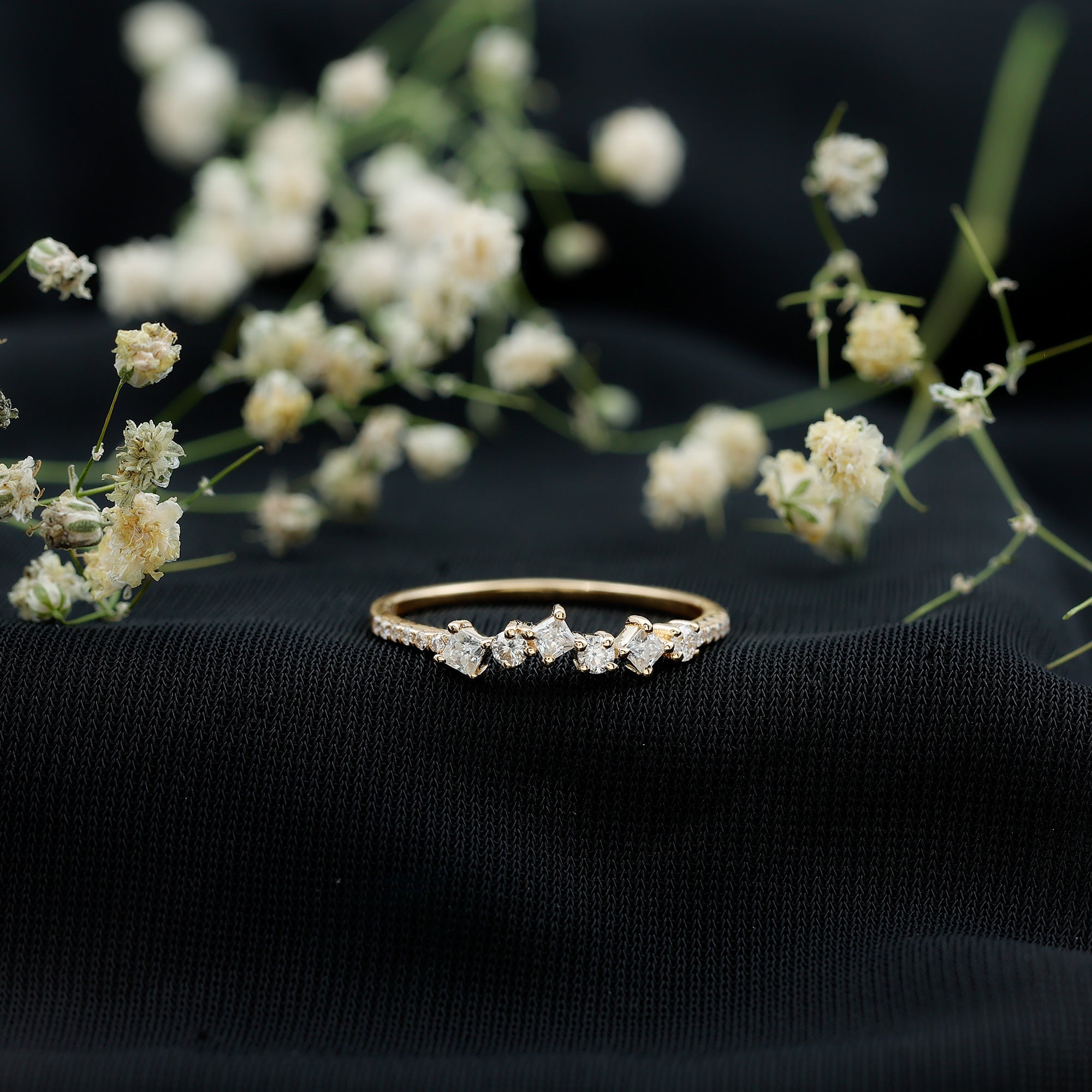 Certified Moissanite Half Eternity Ring for Women