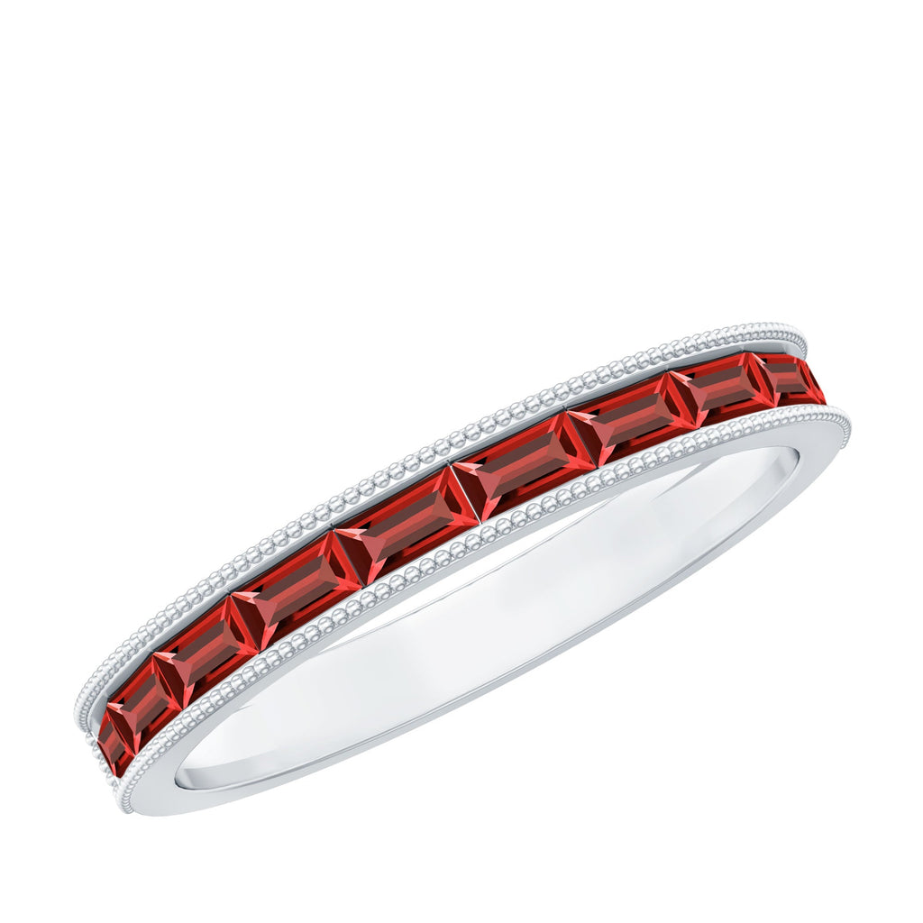 Ruby Eternity Ring – Lab Created Ruby Baguette Cut Stones | Channel Setting Band