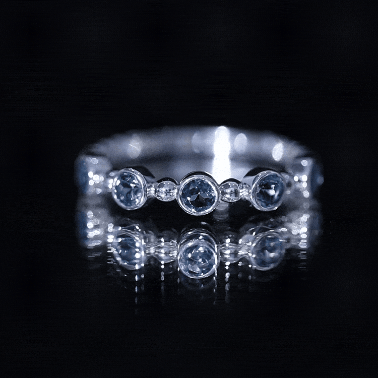 Bezel Set London Blue Topaz Semi Eternity Band
