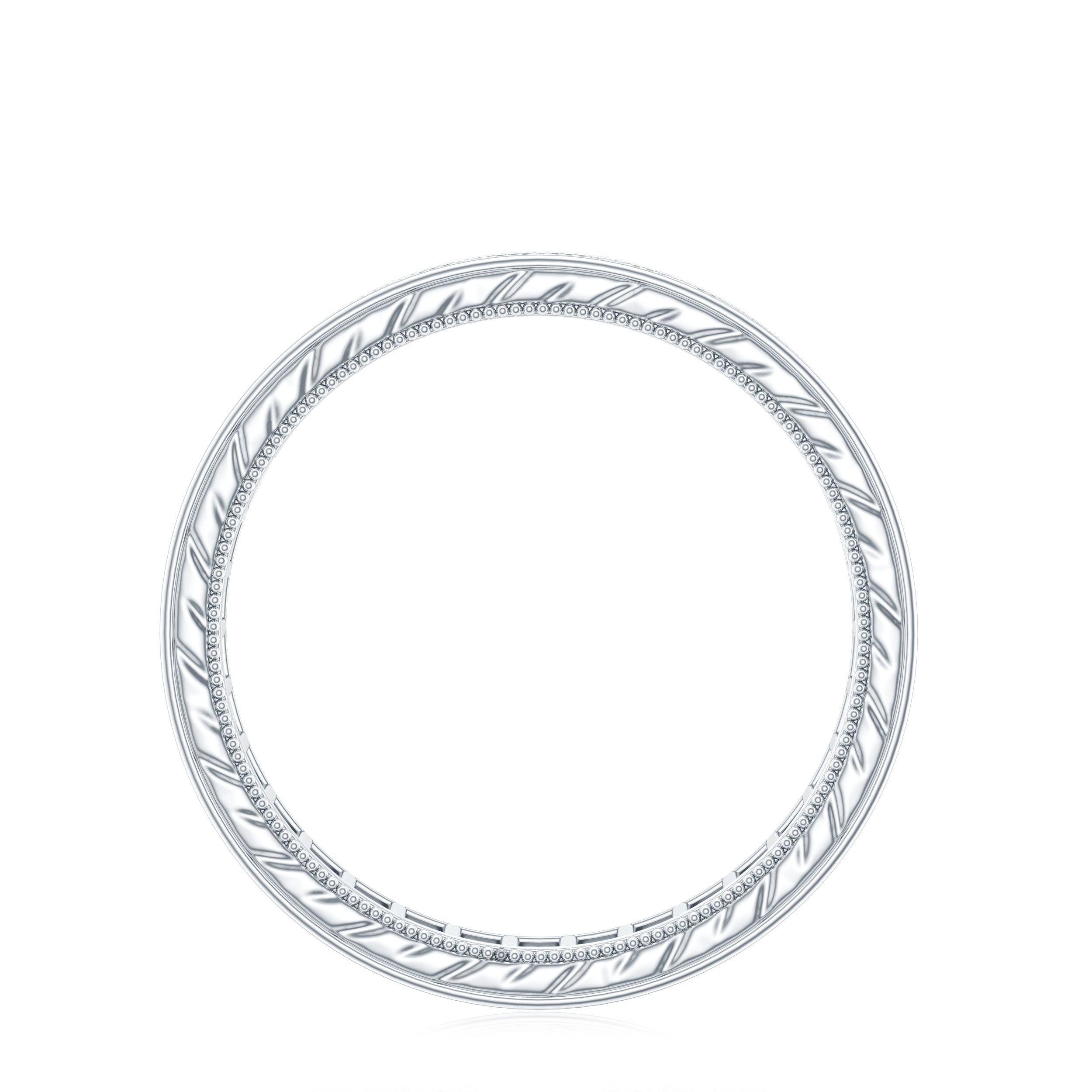 Black Onyx Wedding Band with Milgrain Detailing