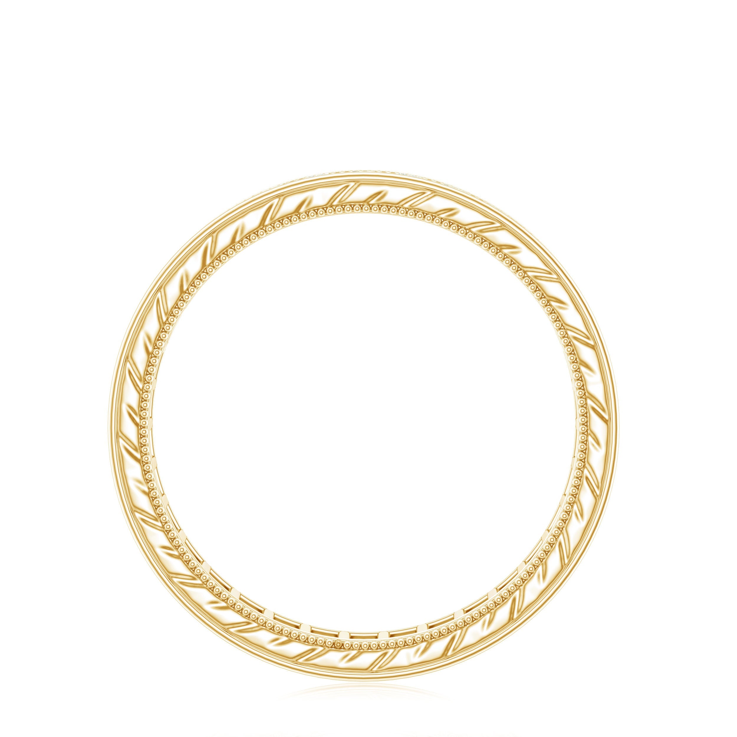 Black Onyx Wedding Band with Milgrain Detailing
