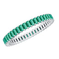 Lab Grown Emerald Ring – Baguette Cut Eternity Band | Stackable Wedding Jewelry