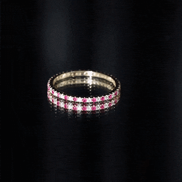Ruby Eternity Ring – Stackable Natural Ruby And Lab Grown Diamond Band