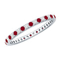 Ruby Eternity Ring – Stackable Natural Ruby And Lab Grown Diamond Band