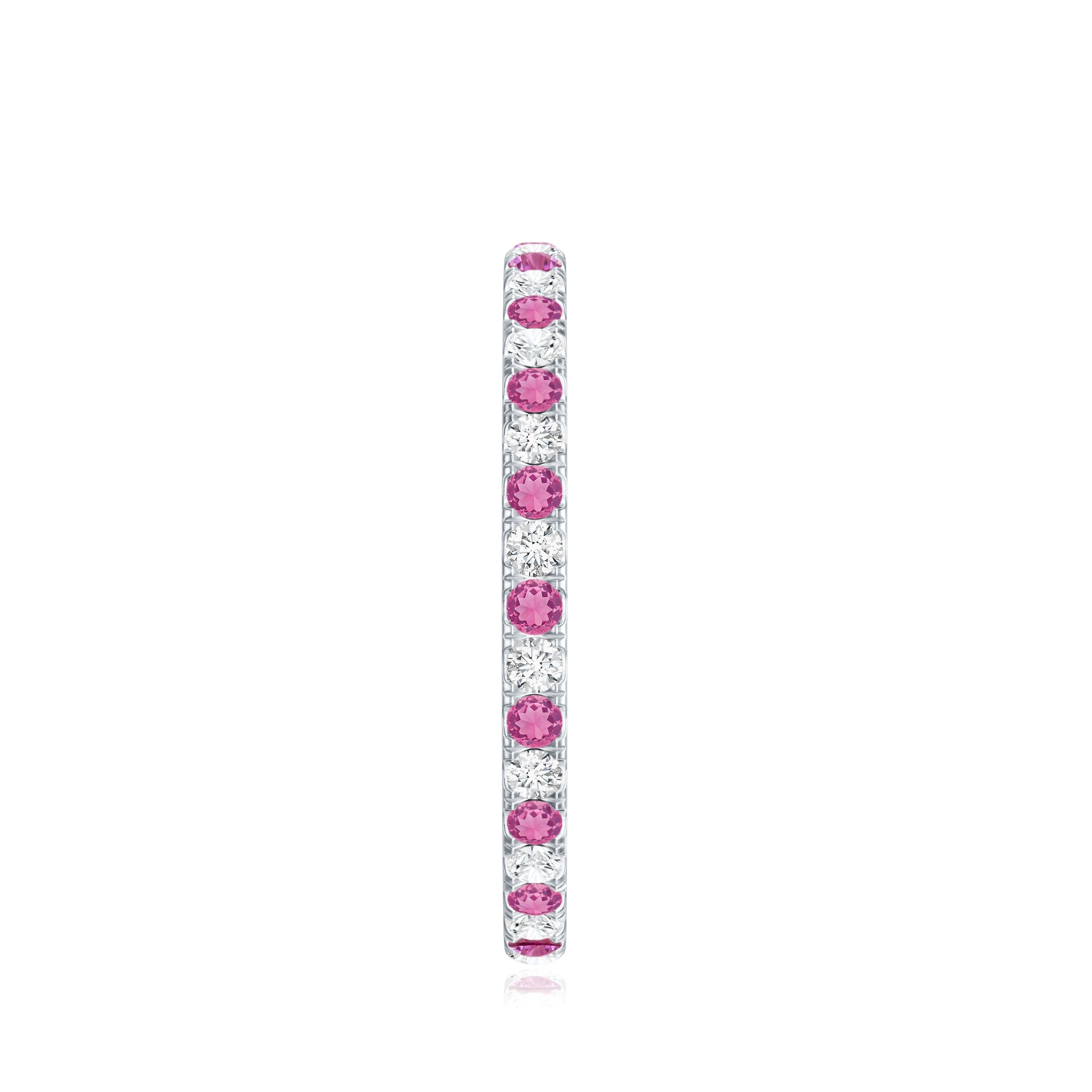 Pink Tourmaline Ring – Diamond Stackable Eternity Band With Fishtail Setting