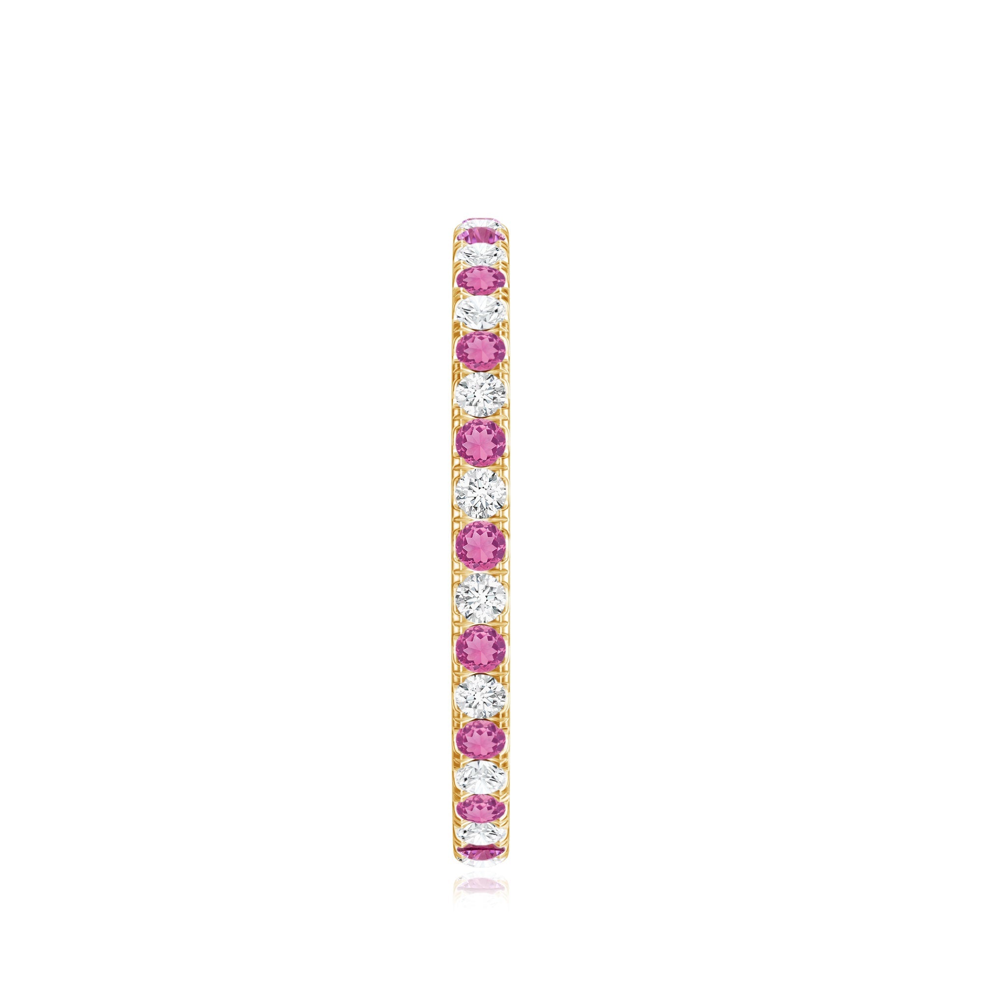 Pink Tourmaline Ring – Diamond Stackable Eternity Band With Fishtail Setting