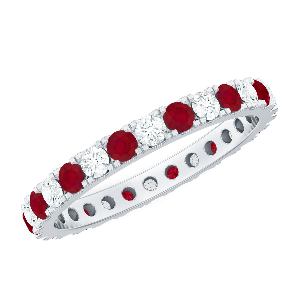 Ruby Eternity Ring – AAA Quality Diamond Full Eternity Band With French Pave Setting