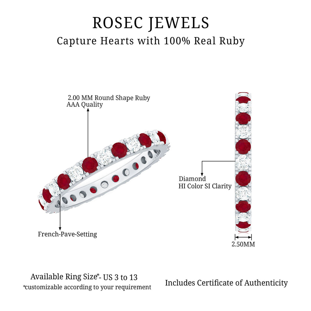 Ruby Eternity Ring – AAA Quality Diamond Full Eternity Band With French Pave Setting