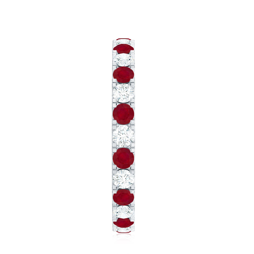 Ruby Eternity Ring – AAA Quality Diamond Full Eternity Band With French Pave Setting
