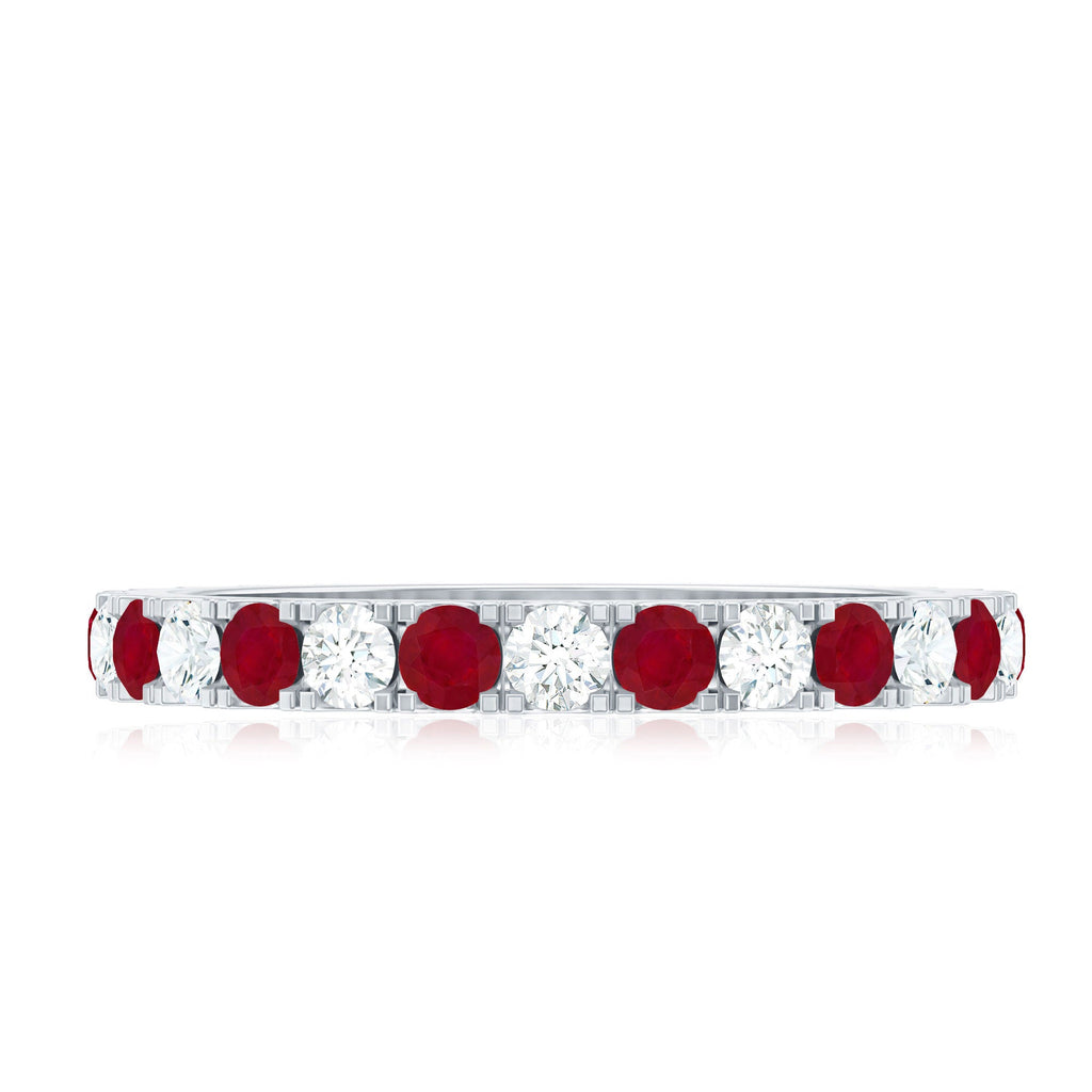 Ruby Eternity Ring – AAA Quality Diamond Full Eternity Band With French Pave Setting