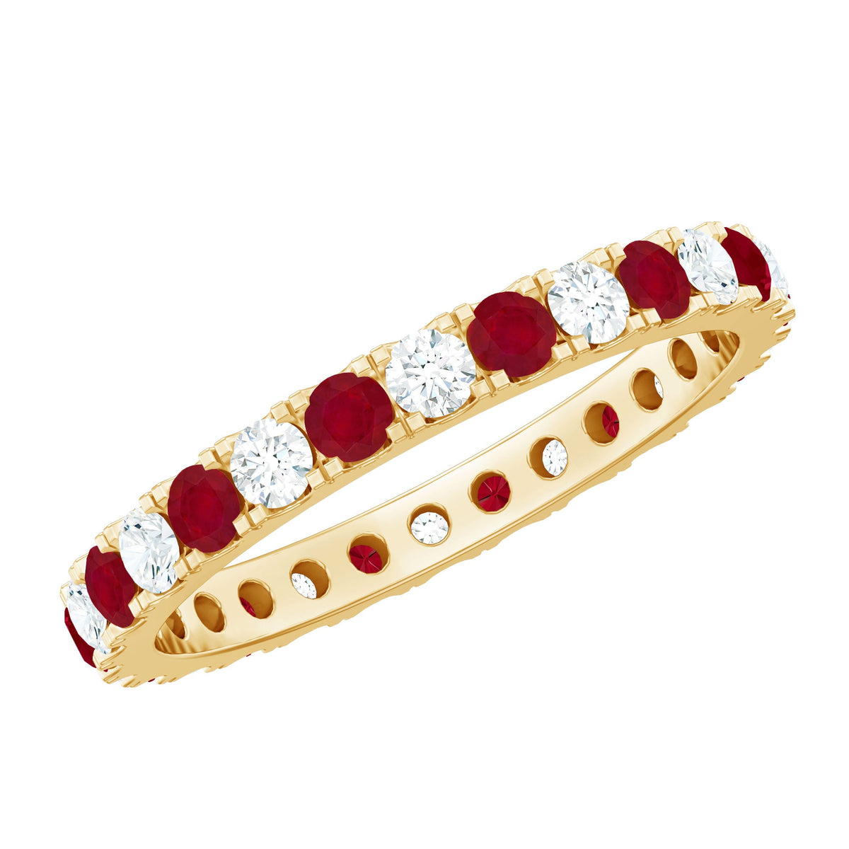 Ruby Eternity Ring – AAA Quality Diamond Full Eternity Band With French Pave Setting