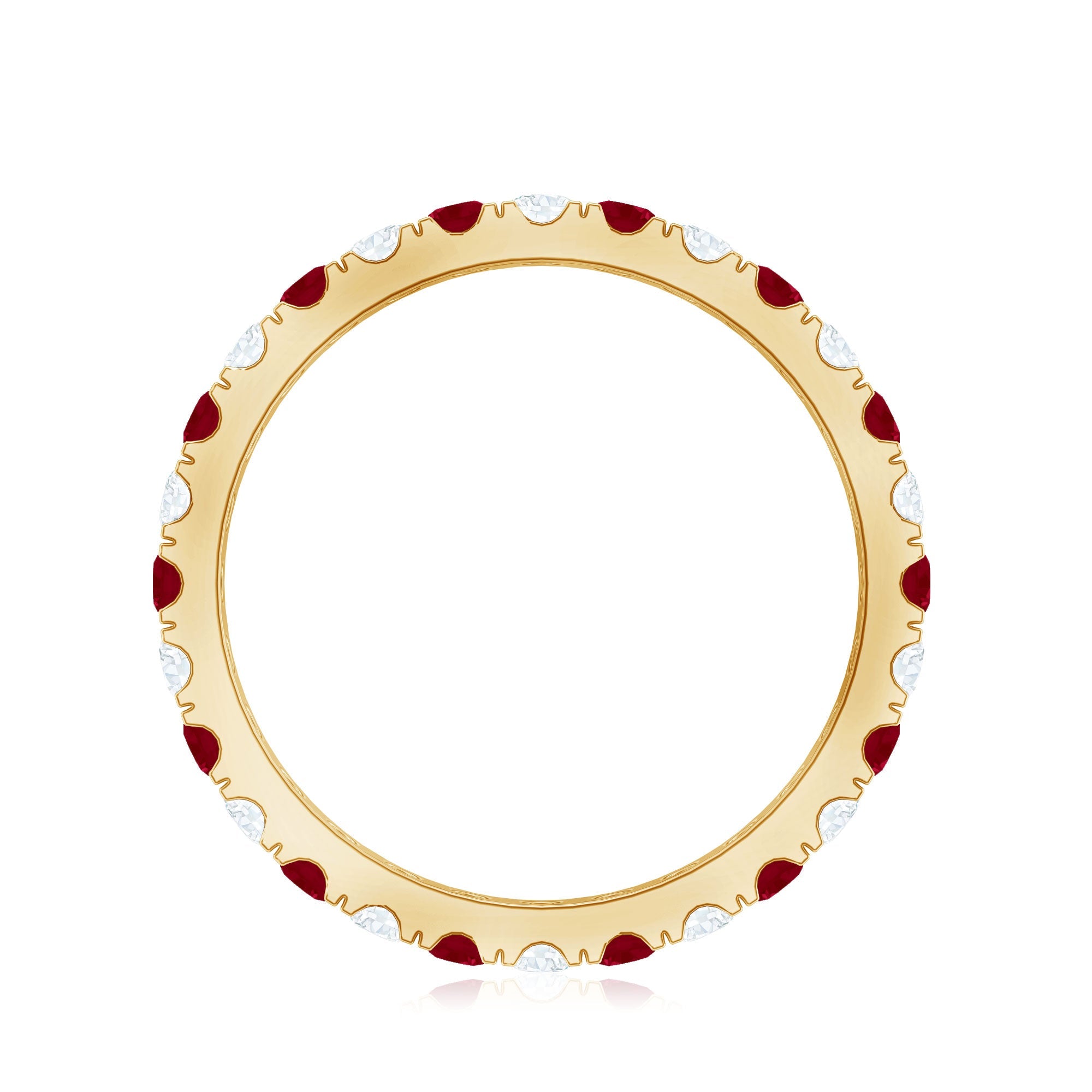 Ruby Eternity Ring – AAA Quality Diamond Full Eternity Band With French Pave Setting