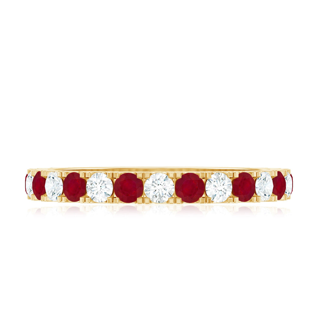 Ruby Eternity Ring – AAA Quality Diamond Full Eternity Band With French Pave Setting