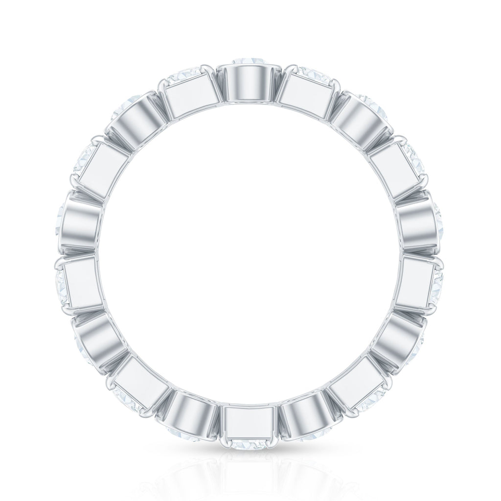 Round Moissanite Eternity Wedding Band with Certificate