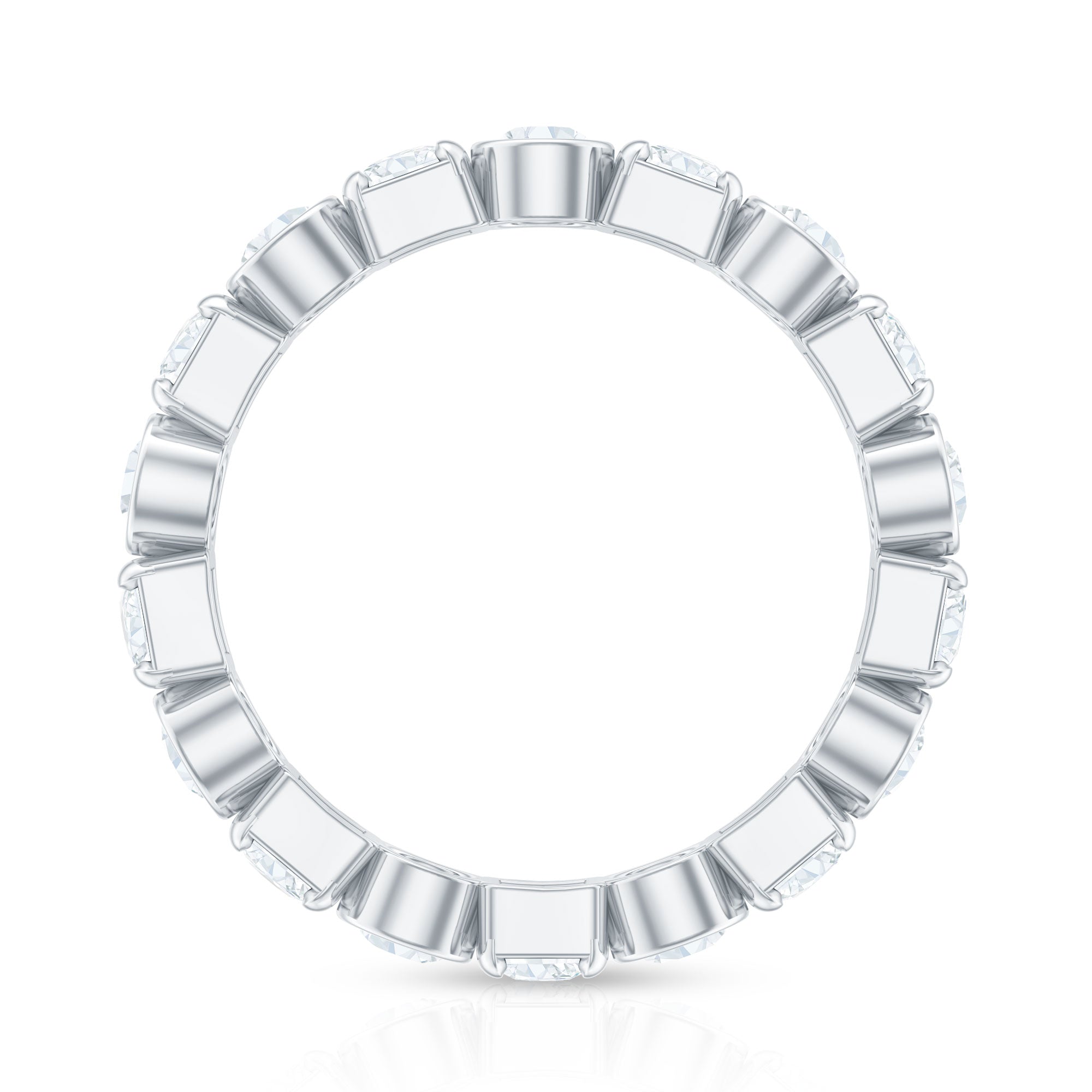 Round Moissanite Eternity Wedding Band with Certificate