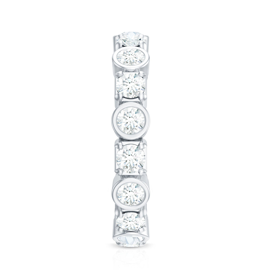 Round Moissanite Eternity Wedding Band with Certificate