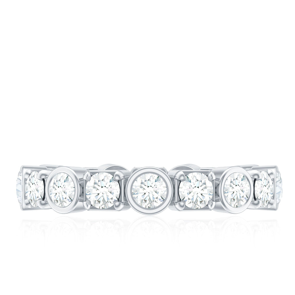 Round Moissanite Eternity Wedding Band with Certificate