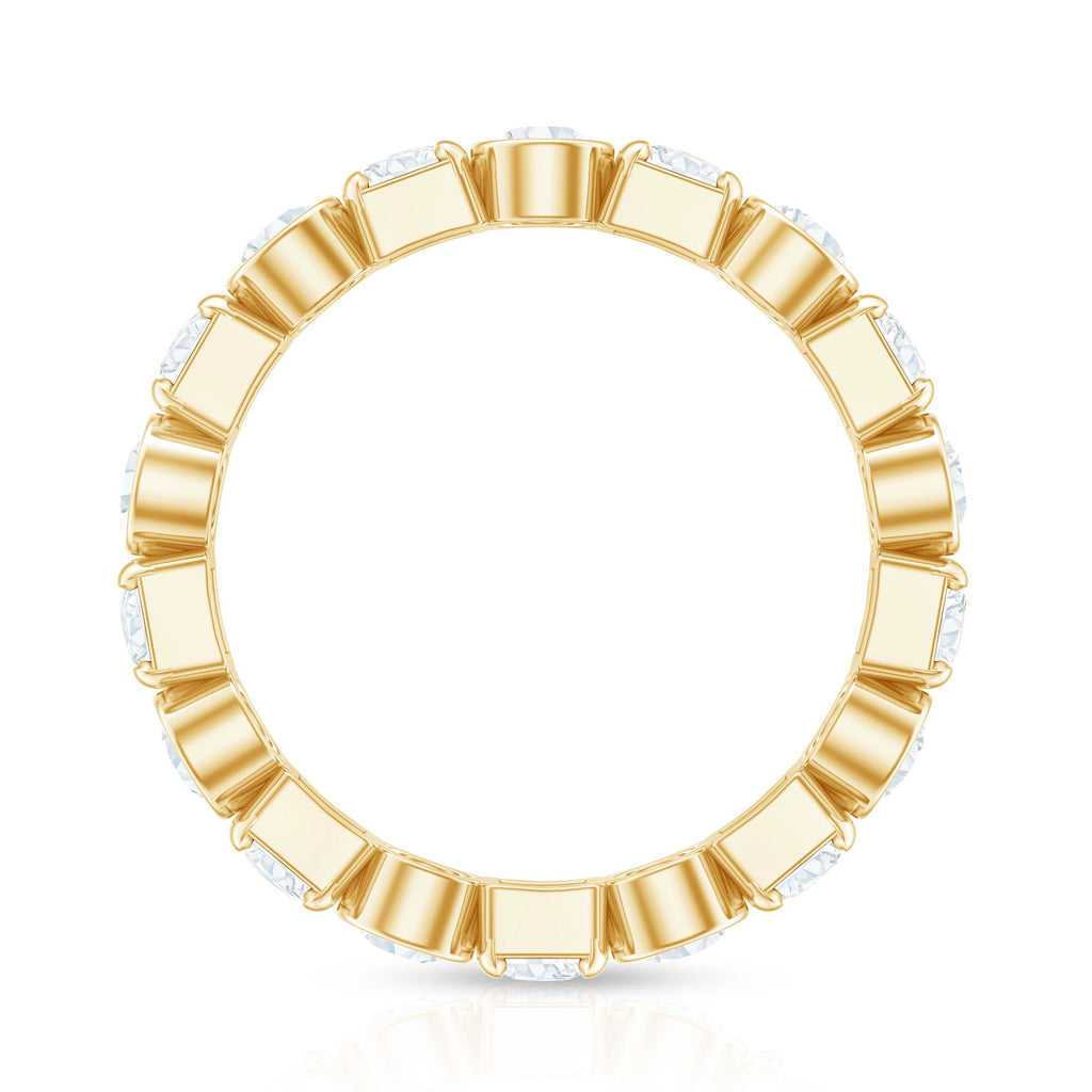Round Moissanite Eternity Wedding Band with Certificate
