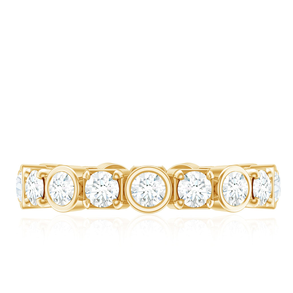 Round Moissanite Eternity Wedding Band with Certificate