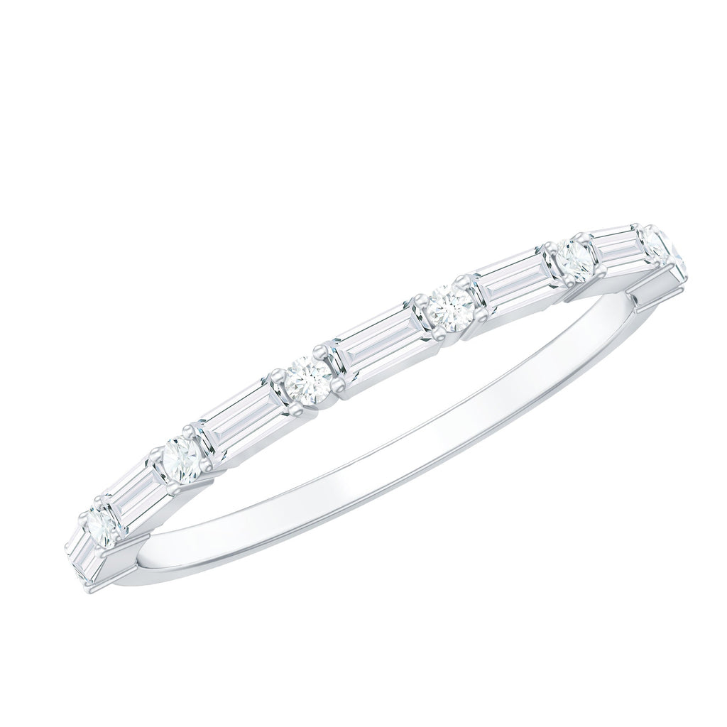 Moissanite Stackable Ring – Minimalist Slim Band Wedding Band for Women’s Jewelry