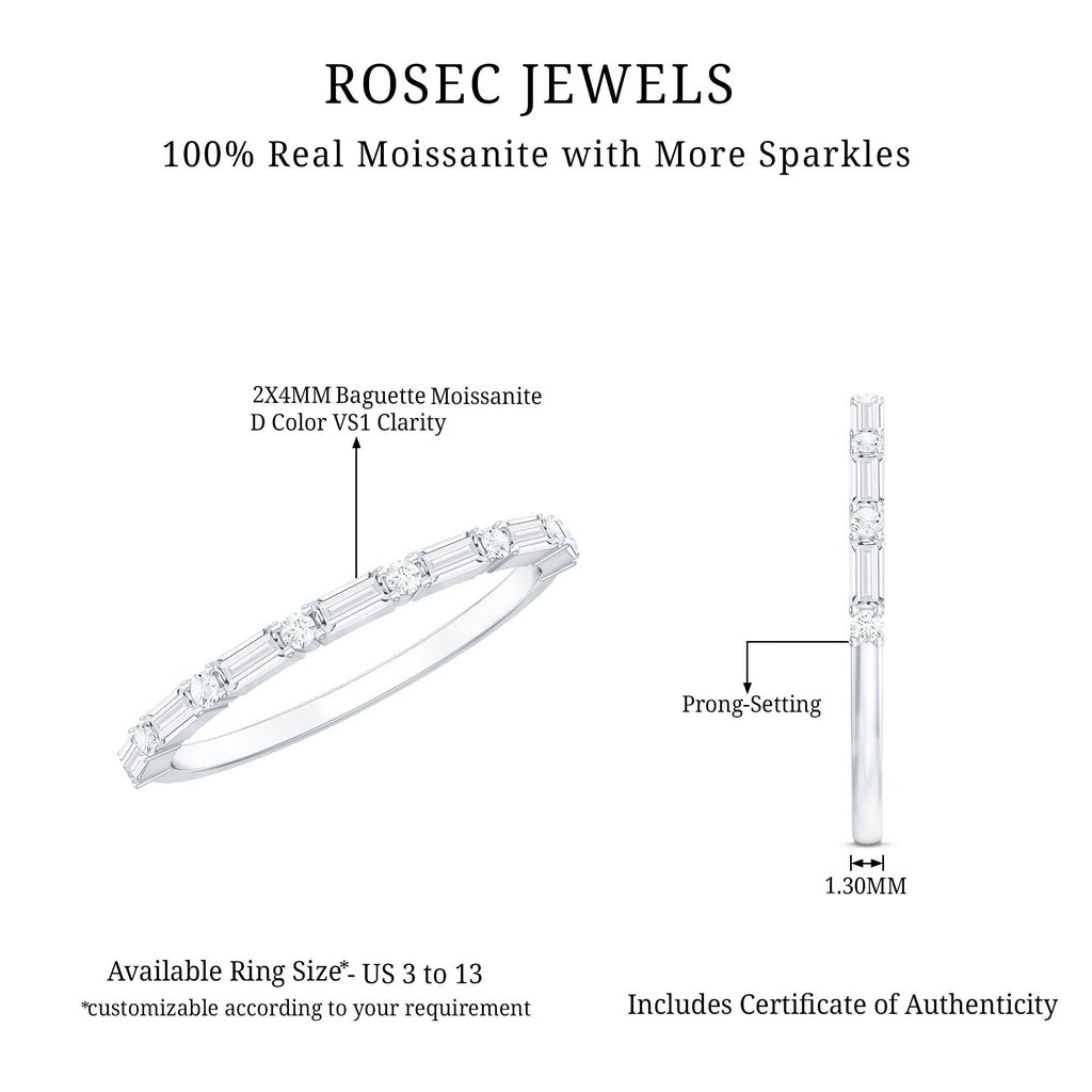 Moissanite Stackable Ring – Minimalist Slim Band Wedding Band for Women’s Jewelry