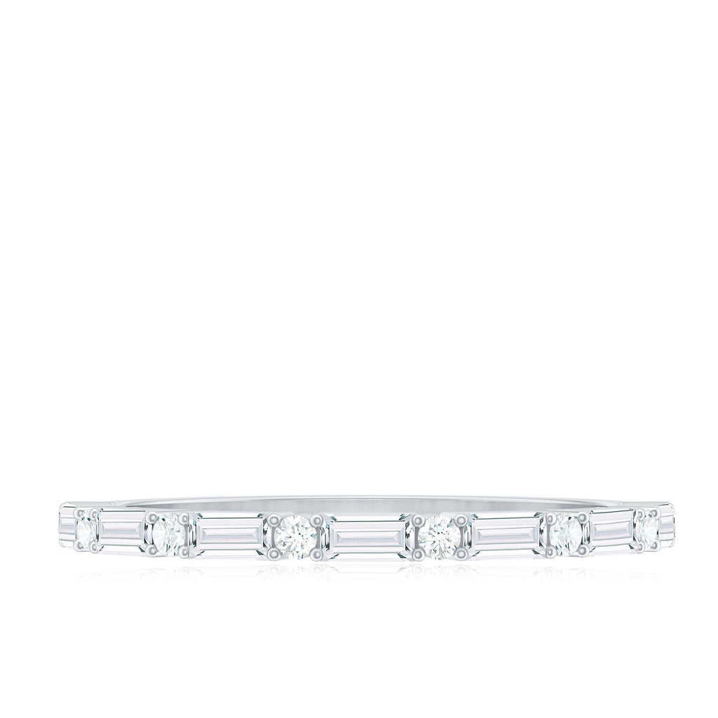 Moissanite Stackable Ring – Minimalist Slim Band Wedding Band for Women’s Jewelry