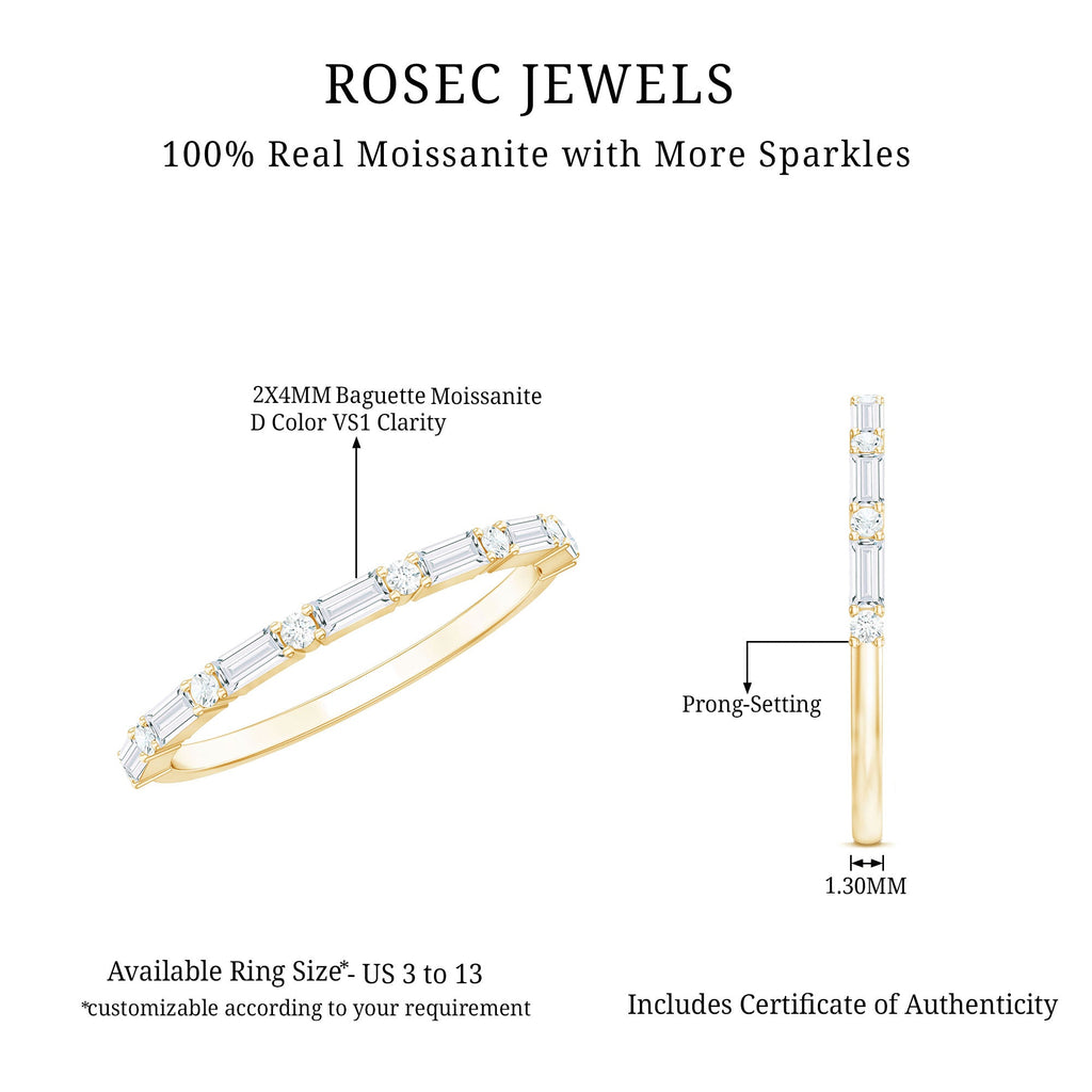 Moissanite Stackable Ring – Minimalist Slim Band Wedding Band for Women’s Jewelry