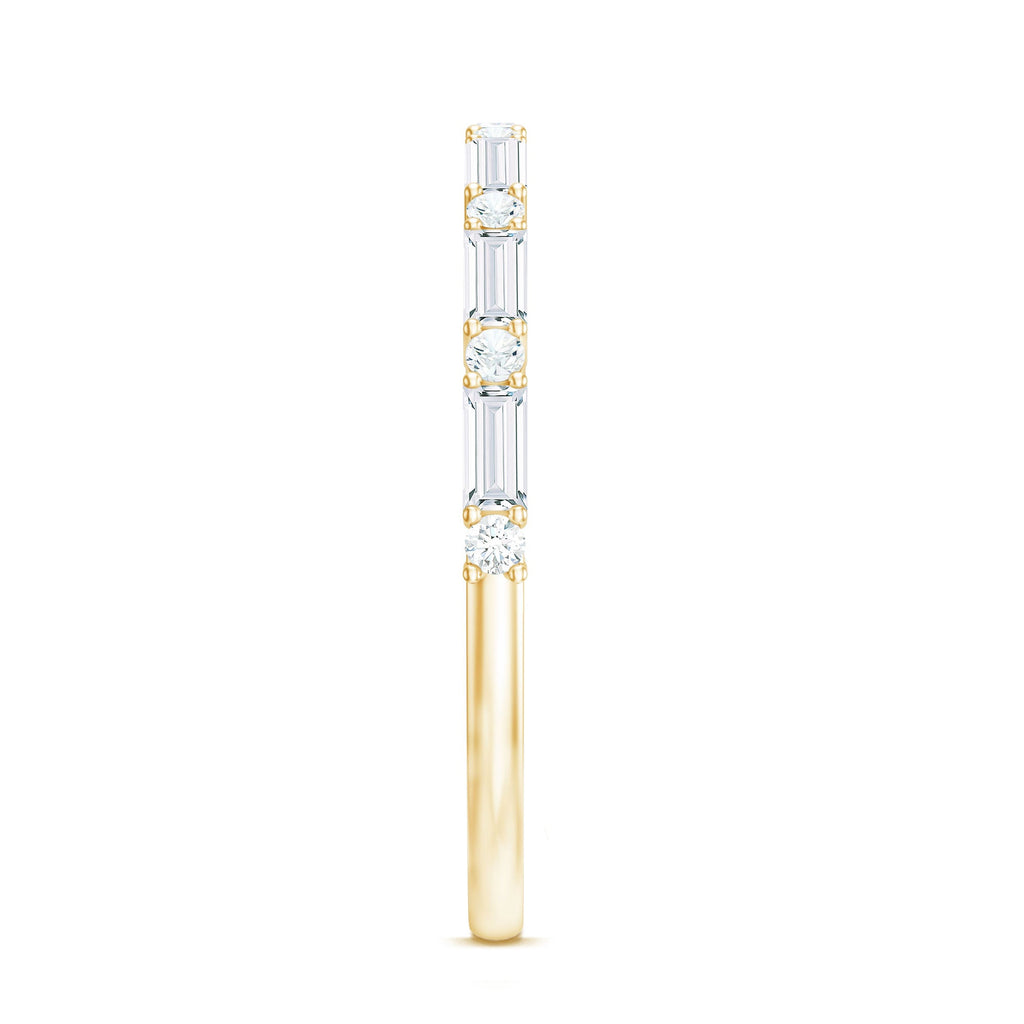 Moissanite Stackable Ring – Minimalist Slim Band Wedding Band for Women’s Jewelry