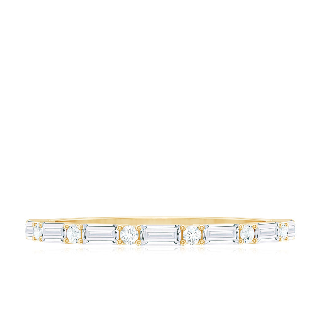 Moissanite Stackable Ring – Minimalist Slim Band Wedding Band for Women’s Jewelry